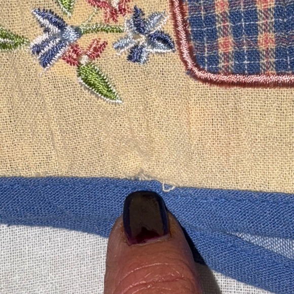 VTG Napa Valley Woven Patchwork Vest Button Floral Cottagecore Womens M HongKong - Picture 6 of 8